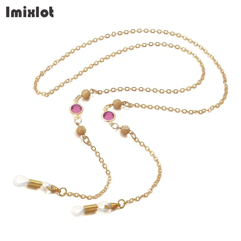 

Цепочка цепочка для очков женская с круглыми кристаллами и бисером