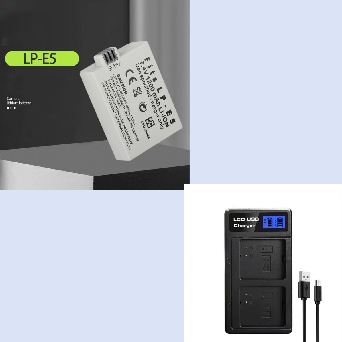 Аккумулятор для камеры Canon 450D 500D 1000D KISS X2 X3 F Rebel XSi T1i 1200 мАч