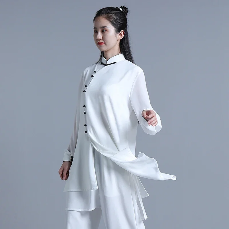 Tai Chi Clothes Women Wushu Kung Fu Competition Martial Art Uniform Wrinkle Free 2022 White Shipping