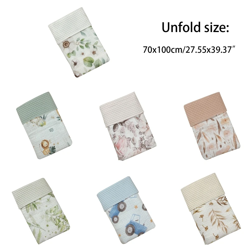 

Cotton Baby Swaddle Blanket Newborn Infant Floral Leaves Printed Swaddling Receiving Wrap Breastfeeding Towel