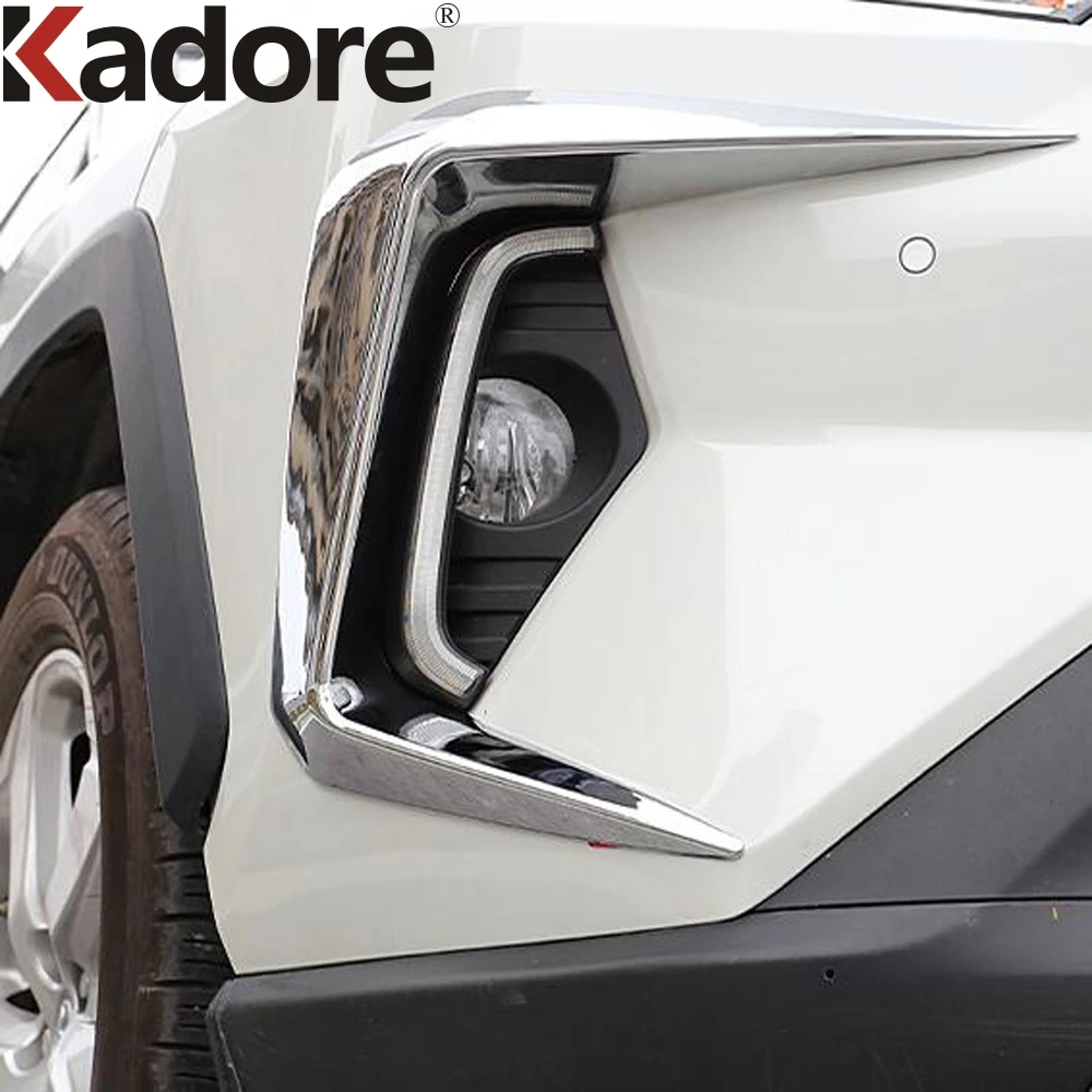 2 шт. Автомобильные противотуманные светильник из углеродного волокна для Toyota Rav4