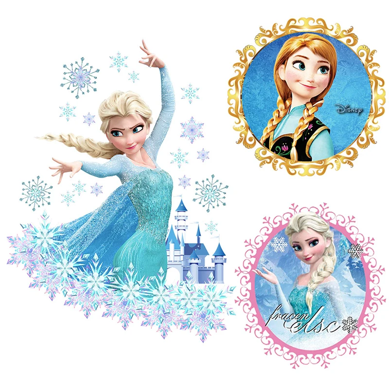 

Noble Frozen Elsa Queen Iron On Patches For Clothing Ironing Sticker Diy Punisher Heat Transfert Thermocollants T-shirt Applique