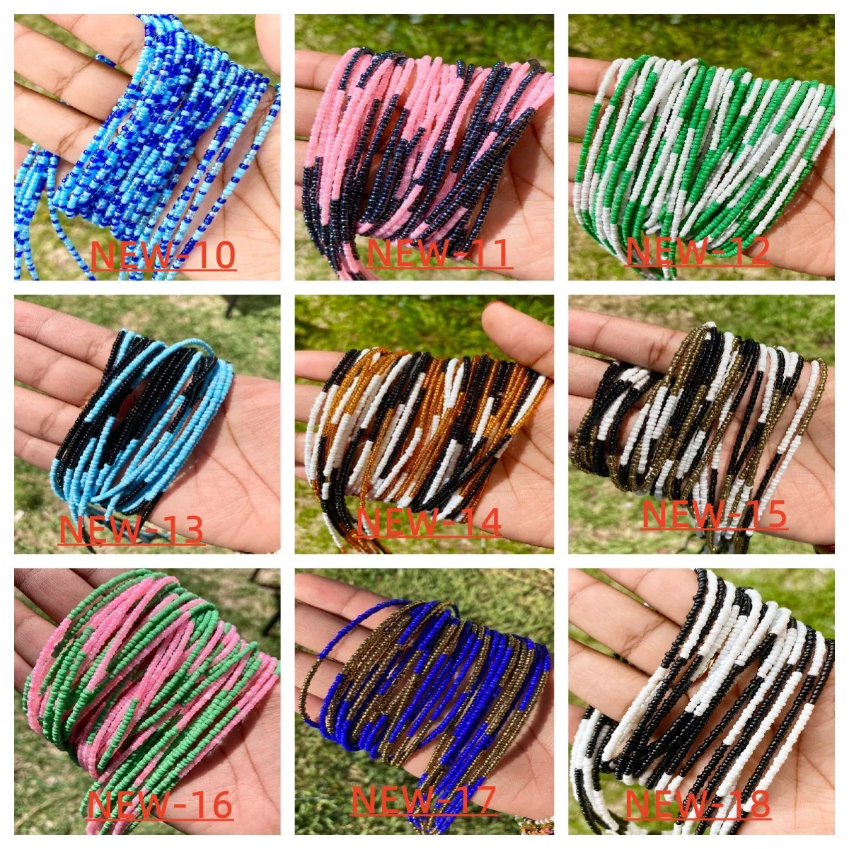 Double Strand Waist Beads, Body Jewelry, Belly Beads, Bead Jewelry, Belly Chains, Elastic Waist Chain, Body African Waists Bead images - 6