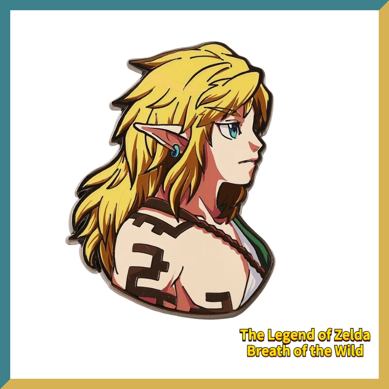 

New The Legend of Zelda Kingdom Tears Link Metal Badge Breath of The Wild Brooch Game Surrounding Ornament Collection Toy Gift