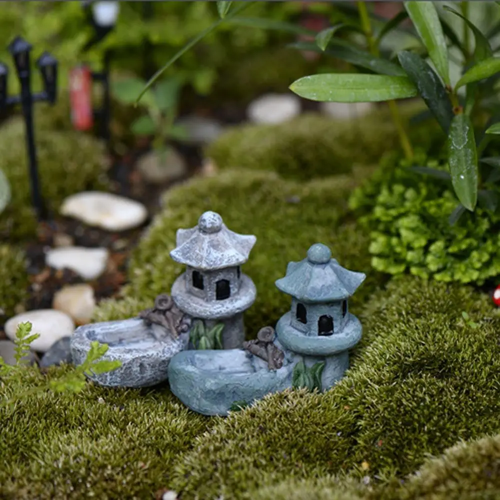 

1pc Vintage Artificial Pool Tower Miniature House Fairy Garden Home Decoration Mini Craft Micro Landscaping Garden Home Decor