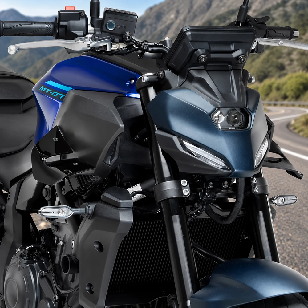 Фото Для Yamaha MT-07 MT07 MT 07 2025 2026: Передний спойлер-винглет для мотоцикла, аэродинамический боковой дефлектор ветра, обтекатель, аксессуары. №5