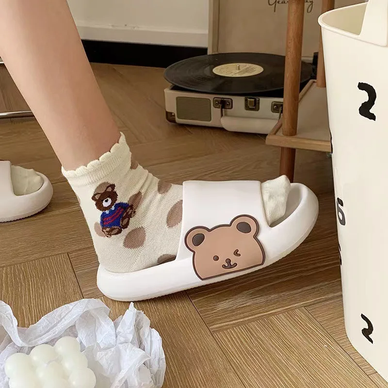 

Women Indoor Bathroom Slides Thick Platform Horsehold Cloud Men Slippers Soft Anti-Slip Home Floor Ladies Summer Sandals Shoes