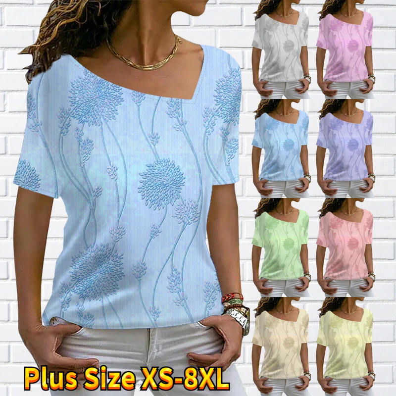 

Casual Pullover Summer V-Neck New design printing Short Sleeve Everyday Street Vintage Printing T-shirt Tee Shirt Fashion Top