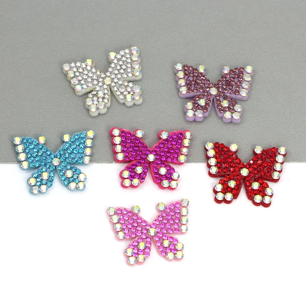 10 шт. стразы-бабочки нашивки на одежду кристаллы AB Аппликации сделай сам для