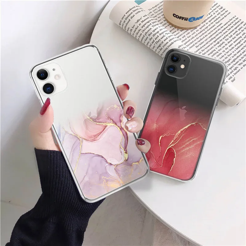 lupway luxury marble transparent phone case for iphone 11 12 pro 13 xs max x xr 7 8 plus se 2020 soft silicone shockproof cover free global shipping