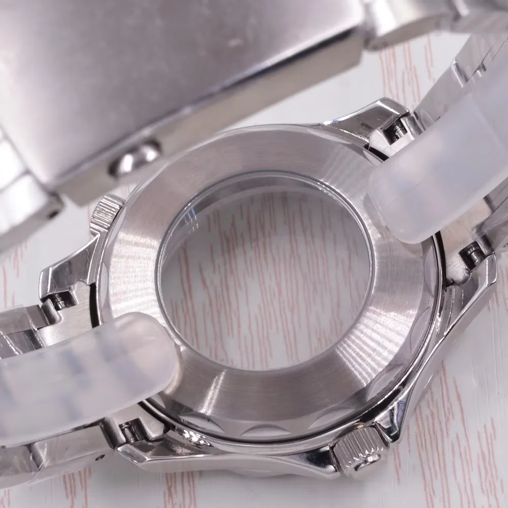 Ремешок из нержавеющей стали 316L 41 мм серебряный корпус для часов подходит