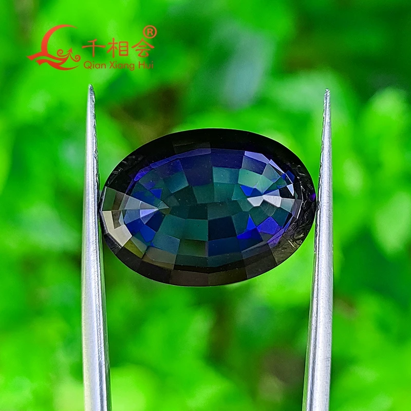 Тайская огранка Королевский синий цвет Искусственный сапфир овальной формы