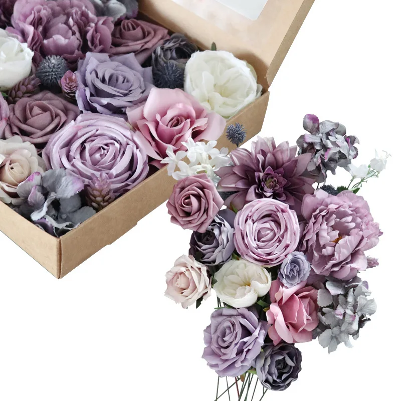 

Artificial Floweres Gift Box Banquet Birthday Valentine's Day DIY Decor Home Flower Arrangement Wedding Flowers Decor for Table