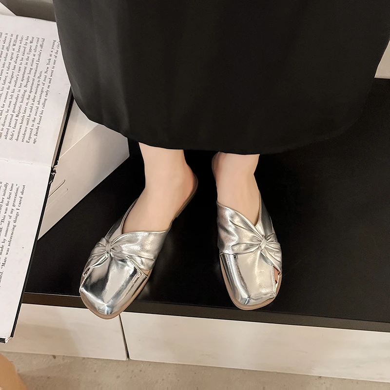 Летняя верхняя одежда новые универсальные полутапочки Baotou с плоской подошвой и