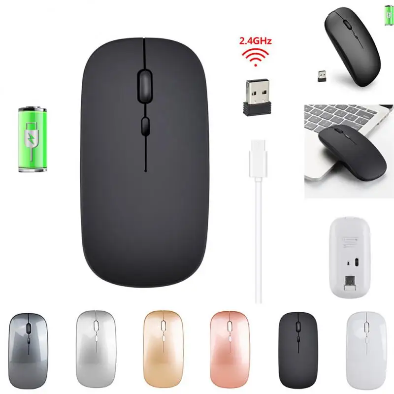 

Беспроводная аккумуляторная мышь RYRA 2,4G, ультратонкая Бесшумная офисная мышь для ноутбука, оптоэлектронная для дома и офиса
