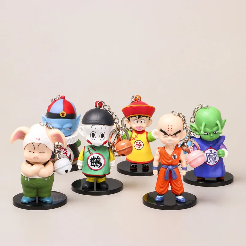 

1pc Random Anime Key Ring Dragon Ball Keychain Fashion Jewelry Chiaotzu Piccolo Pilaf Action Figures for Men Women Bag Pendant
