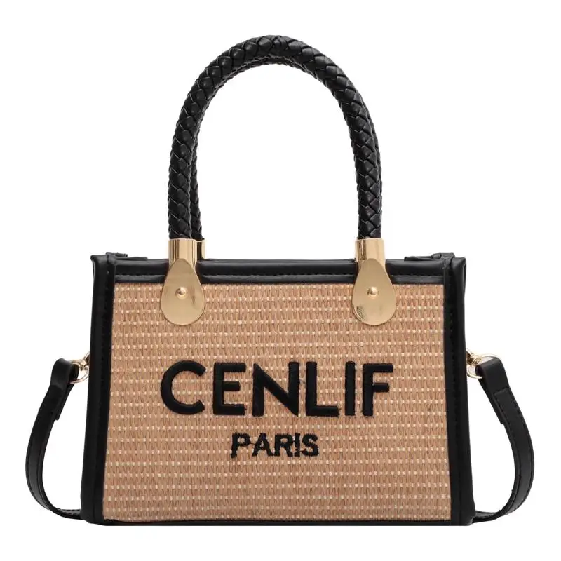 Роскошная брендовая стильная сумка соломенная тканая для женщин новая Seaside Weaven