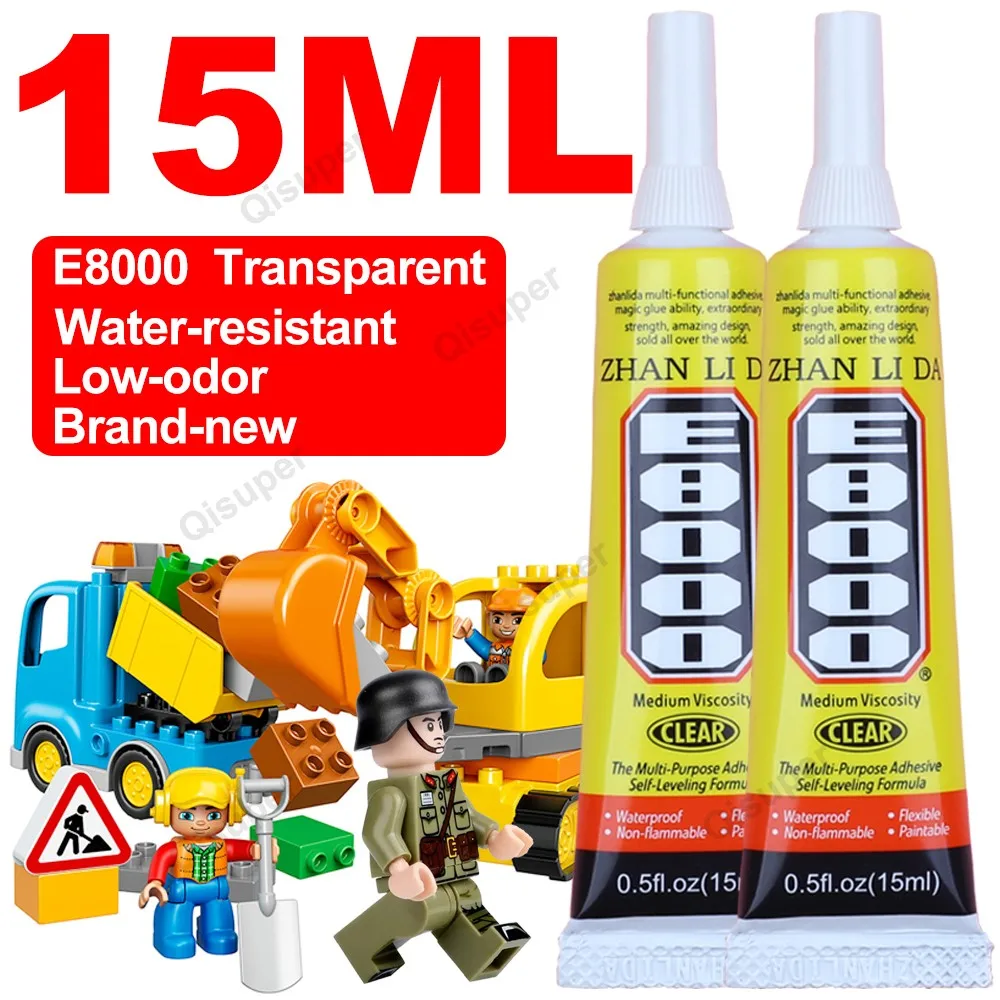 E8000 DIY Model Jewelry Rhinestone Glue Craft Car Leather Wood Textile Cloth Epoxy Adhesive Phone Repair Precision Tip Gem Stone