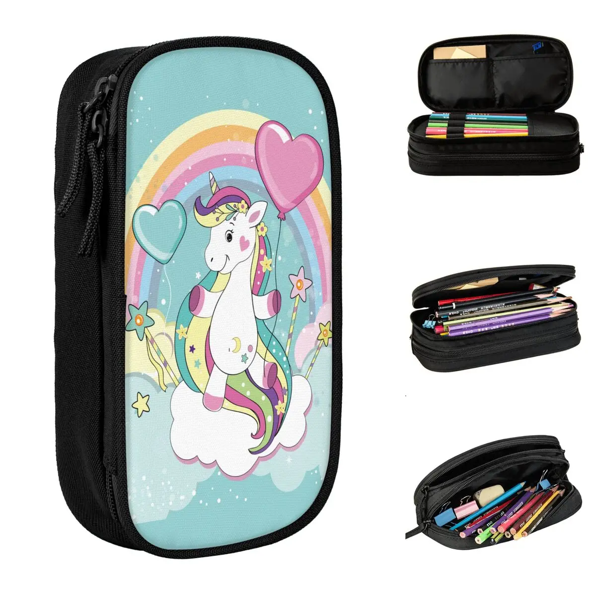 

Unicorn Nursery Pencil Cases Classic Unicorns Teen Pen Bag Student Big Capacity Students School Cosmetic Pencil Box