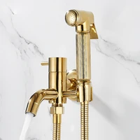all copper golden mop pool spray gun faucet balcony bathroom high pressure cleaning water gun toilet set