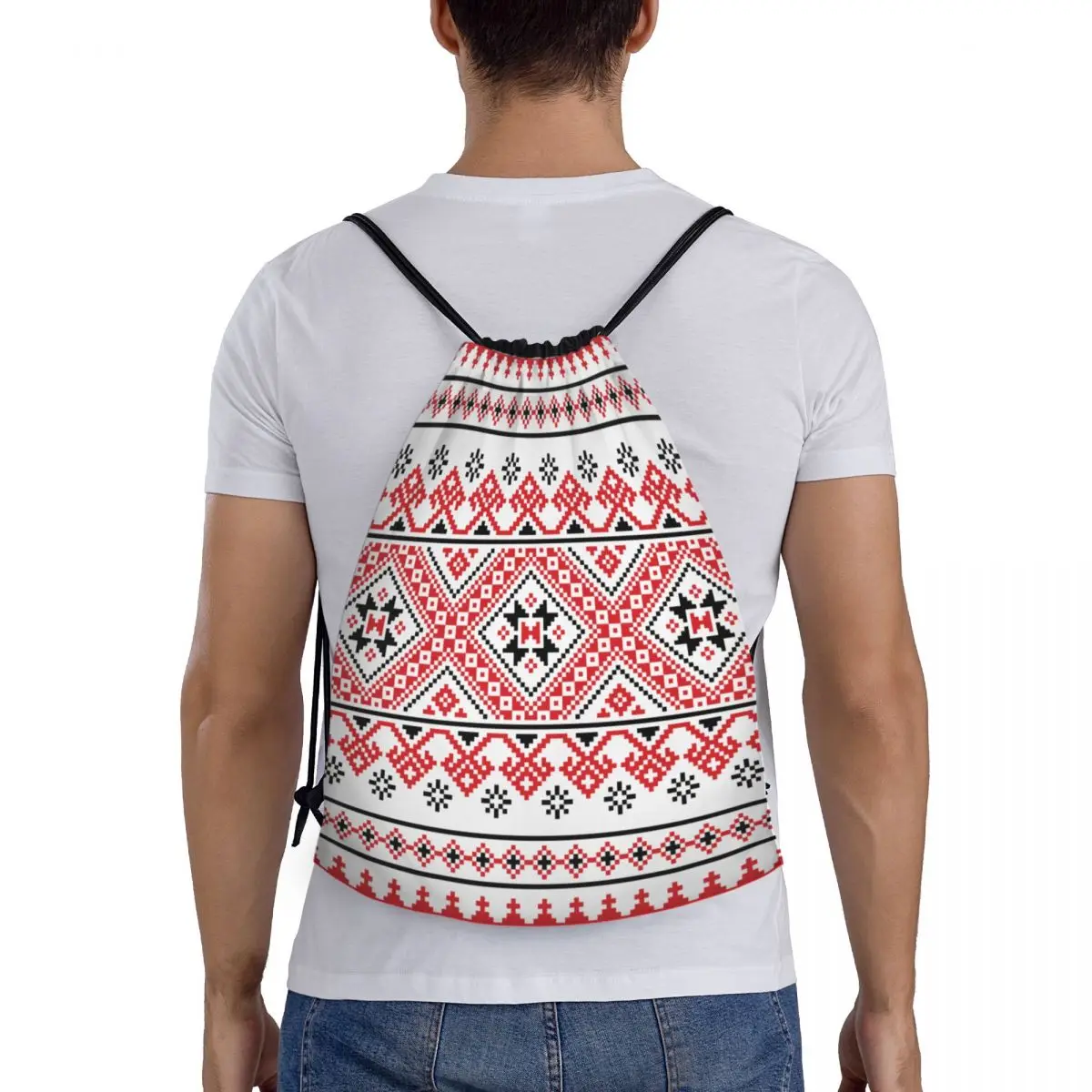 Пользовательский украинский традиционный рюкзак с вышивкой на шнурке для женщин