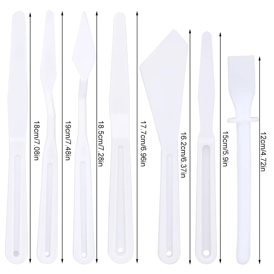 Пластиковая палитра ножей скребок лопатка ножи Лопата художественные принадлежности акриловая пластина 7 шт./Партия набор инструментов для моделирования глины