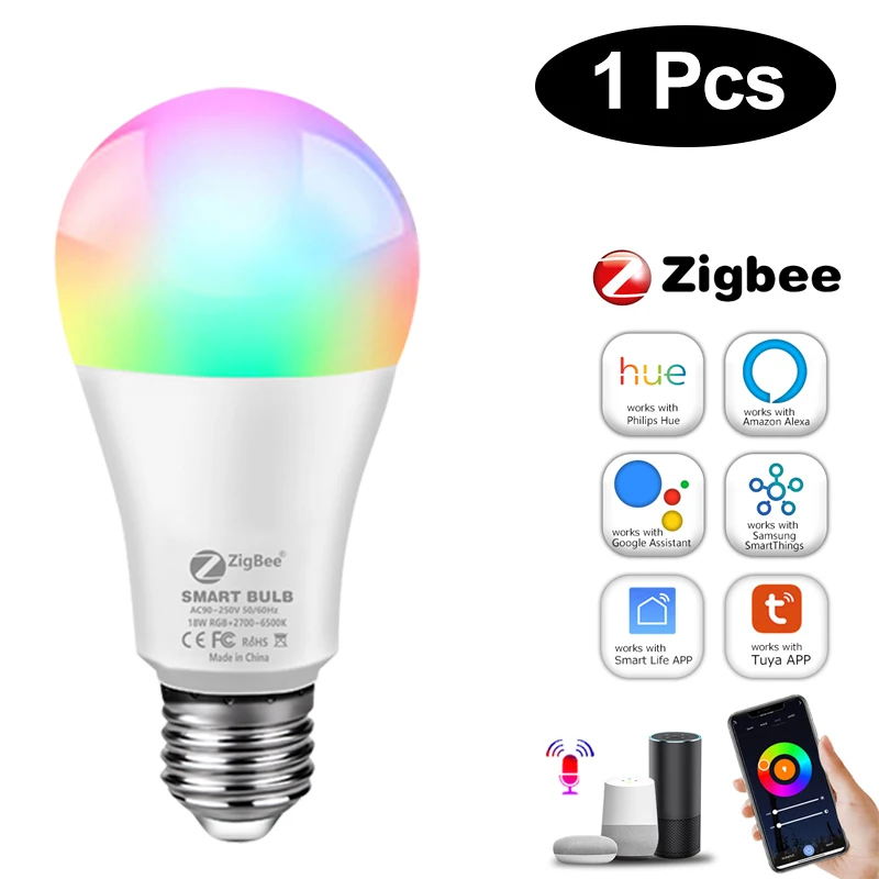 

Умная светодиодная лампа Aamasun E27 RGB 12-18Вт
