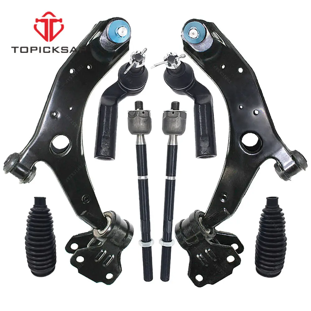 

TOPICKSAP Front Lower Control Arm Ball Joint Tie Rod End Link Kits for MAZDA 3 2010 2011 2012 2013 BBM234350 BBM234300