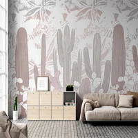 custom nordic nostalgic pastoral cactus mural wholesale photo wallpaper wall painting for living room besroom poster 3d fresco