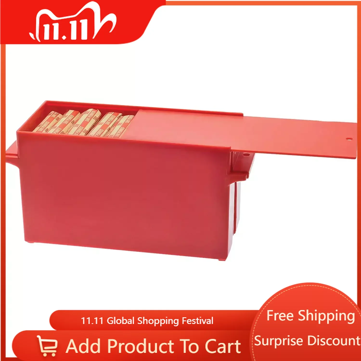 

Free Shipping Coins AEX1-1016 Large Capacity Rolled Coin Storage Box (Pennies)