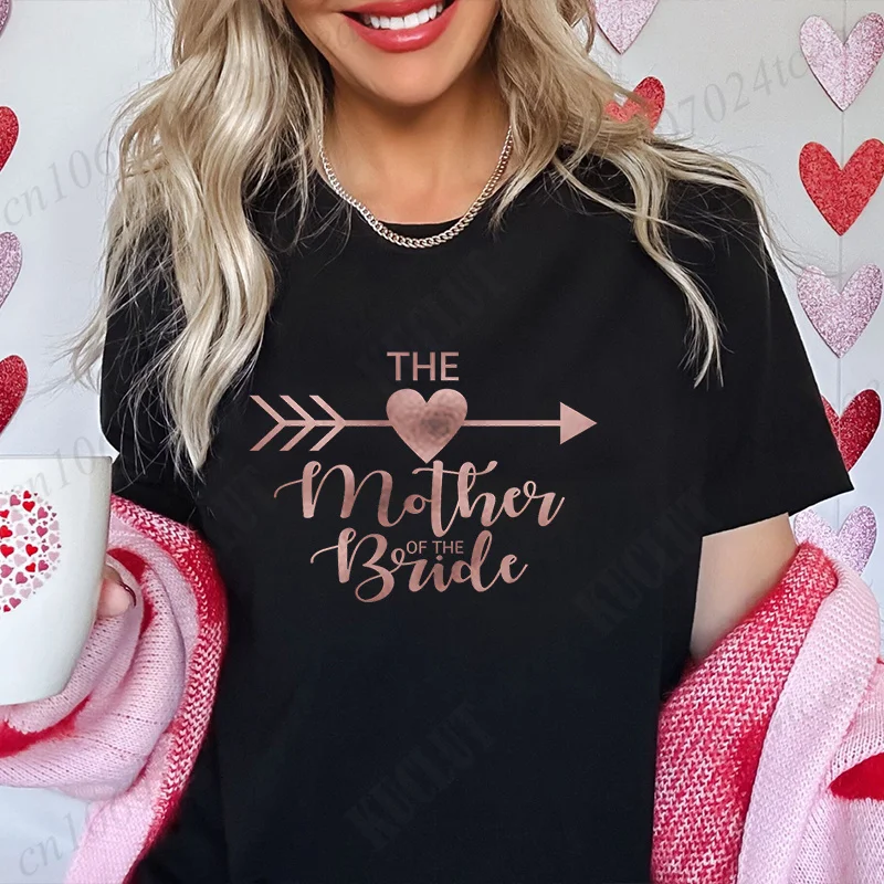 Bridesmaid Team Bride Tribe T-shirt Golden Font Print Short Sleeve Tees Bridal Shower Wedding Tops Bachelorette Party Evjf Shirt