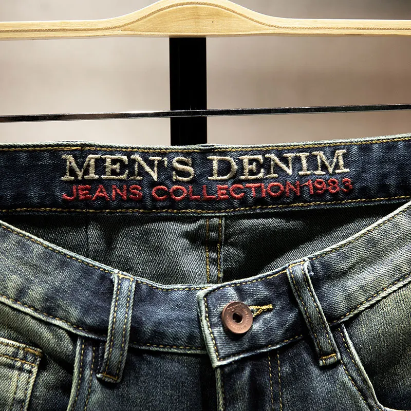 Шорты мужские укороченные из денима повседневные уличные брюки средней длины в