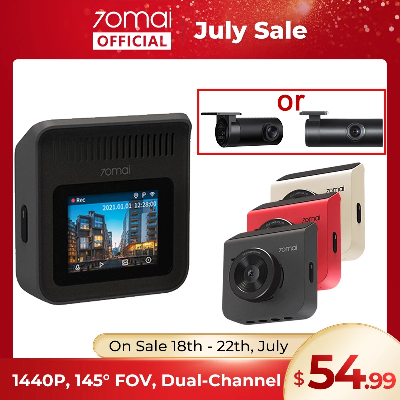 ₽3500-400：ITSFRIDAY400 Видеорегистратор 70mai A400 двухканальный 1440P управление через