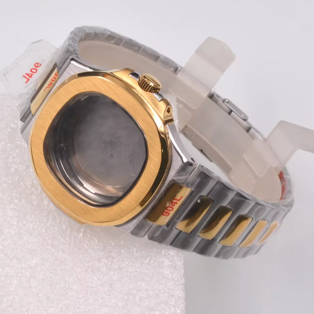 Золотой корпус часов 40 мм с сапфировым стеклом подходит для NH35 NH36 PT5000 ETA2824 2836 Miyota