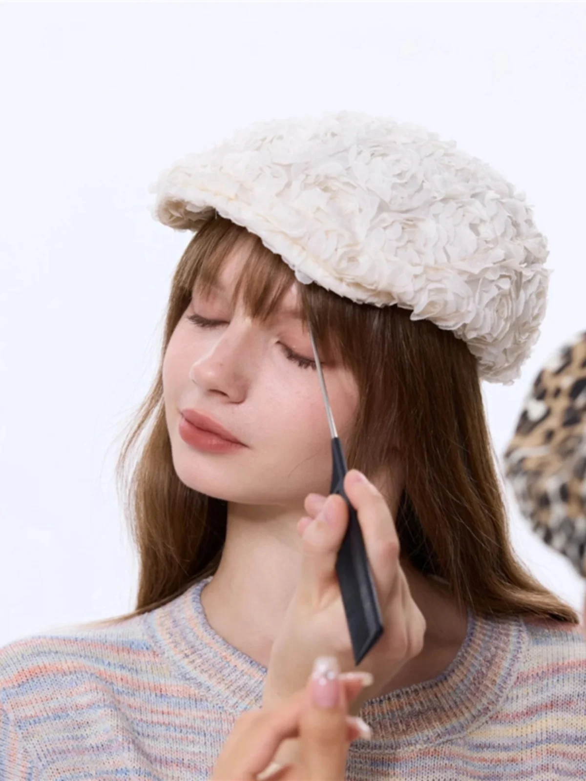Одинаковые трехмерные шляпы Rose Advance для блоггеров из Южной Кореи летний берет с