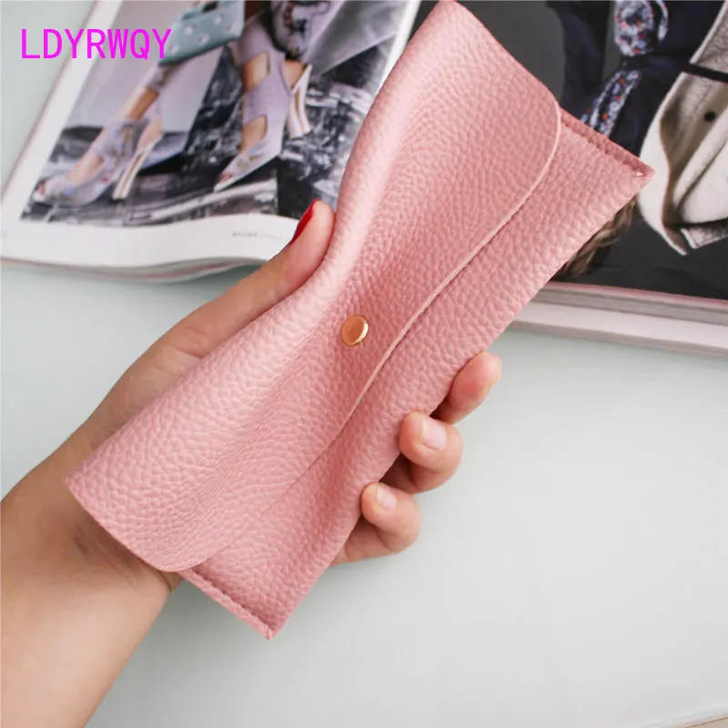 2023 New Fashion Korean Litchi Pattern Simple Ultra thin Long Women's Wallet Retro Handbag Zero Wallet Card Bag