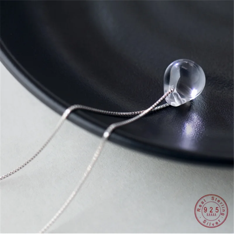 

Fashion Real 100% 925 Sterling Silver Mermaid Tear Pendant Necklace for Women Three Chain Lengths Optional Party Jewelry