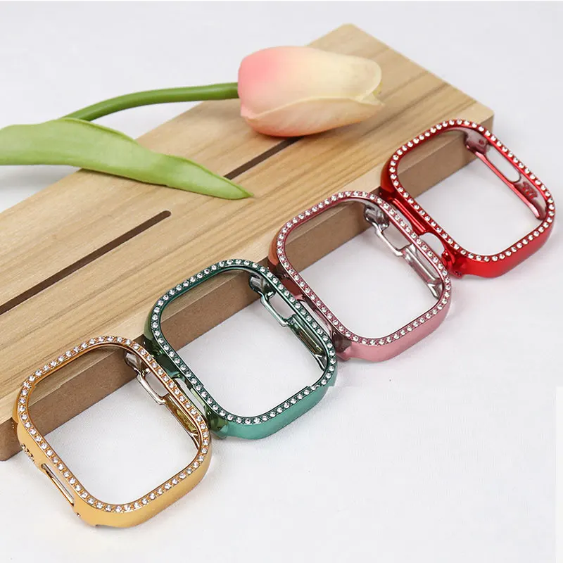 Diamond Bumper Protective Case for Apple Watch 8 49mm 45mm 41mm For IWatch Series7 6 5 SE 44mm 42mm 38mm Shell Frame Accessories