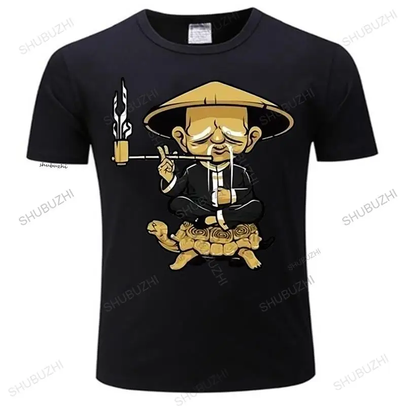 

3782A Relax Zen Master T-shirt Men Tee Shirt Black Tshirt Cotton Fabric Chinese Style Clothes Short Sleeve Wholesale No Fade