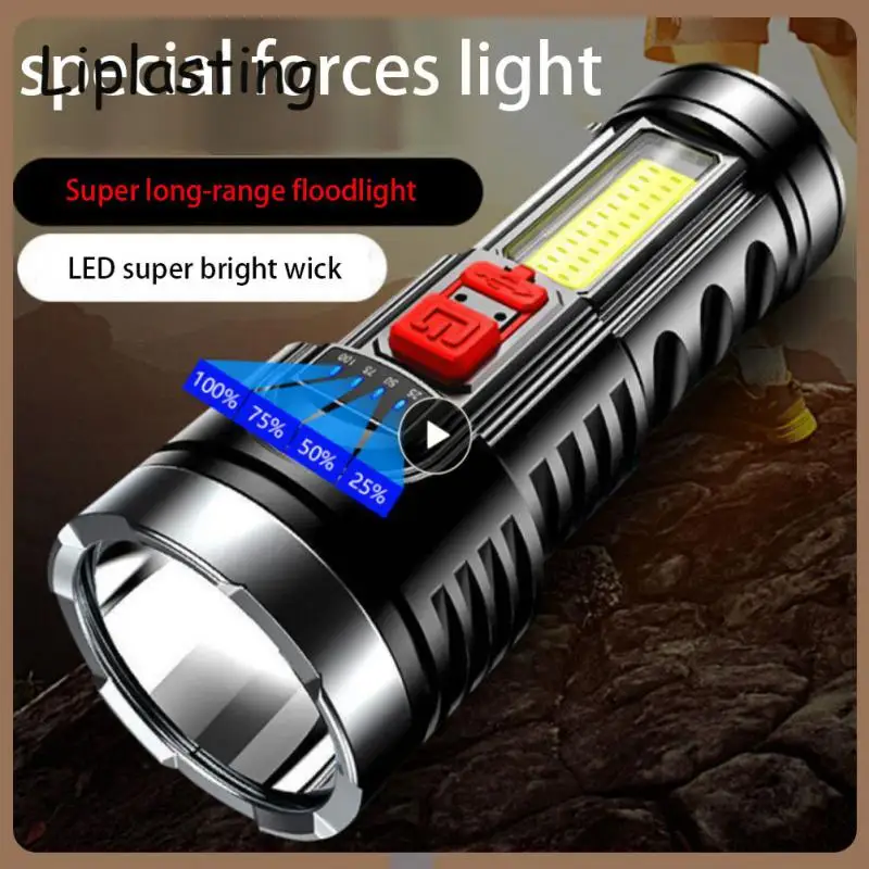 

Waterproof Battery Display Cob Light Moisture-proof Usb Charging Super Bright Flashlight 18650 Lithium Battery Lamp Torch