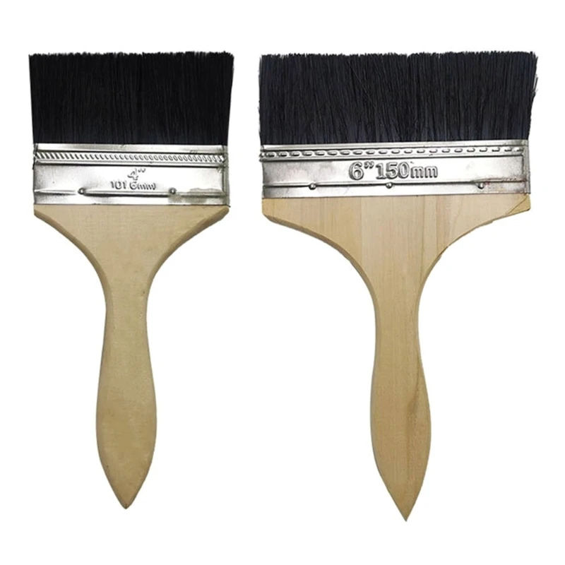 

2Pcs Paint Brushes 4/6 Inch Wide Deck Stain Brush Large Masonry Paintbrush