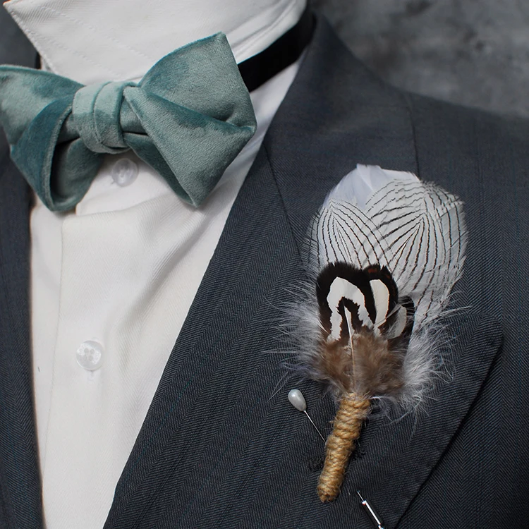 Merlin Handmade Brooch High Quali Natural Feather Design Wedding Host Western European Par Gift