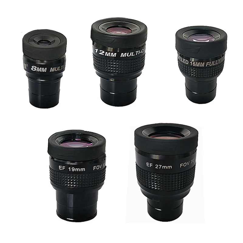 

Telescope 1.25inch Wide Angle Eyepiece EF8/12/16/19/27mm 60 Degree Flat Field No Distortion Achromatic AstroPlanetary Eyepiece