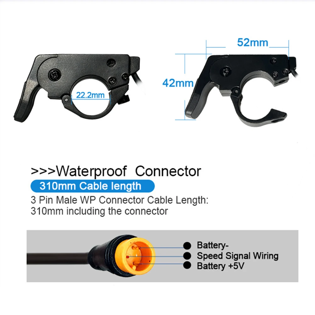 

1pc E-bike 109R Universal Thumb Throttle Lithium Electric Moped Quick Release Thumb Throttle WP/SM Connector Waterproof/Common