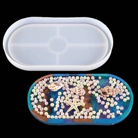 diy oval tray mold storage box silicone mold lms mirror oval coaster crystal glue mold ashtray cement flower pot mould