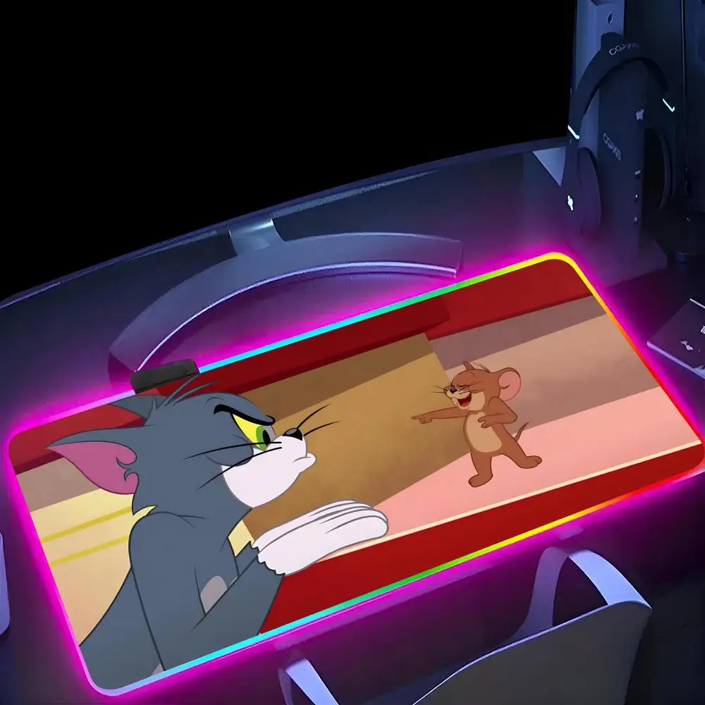 Коврик для мыши T-Tom A-And J-Jerrys MINISO игровой коврик с RGB подсветкой большой коврики