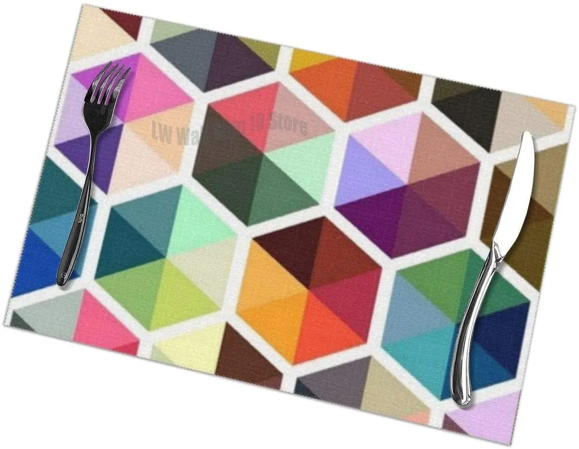 

Geometric Modern Colorful Table Mats Placemats Countertop Protection for Kitchen Dining Table Heat Resistant Baking Mat