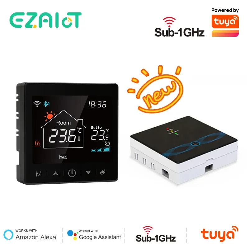 

Беспроводной Wi-Fi термостат NEW2023 для газового котла, подогрева пола, контроллер температуры для умного дома работает с Alexa