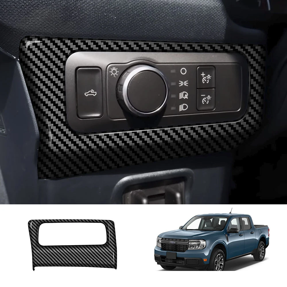 

Кнопки для автомобильных фар Ford Maverick Pickup 2022 2023 ABS из углеродного волокна, декоративная крышка для рамы, аксессуары для отделки