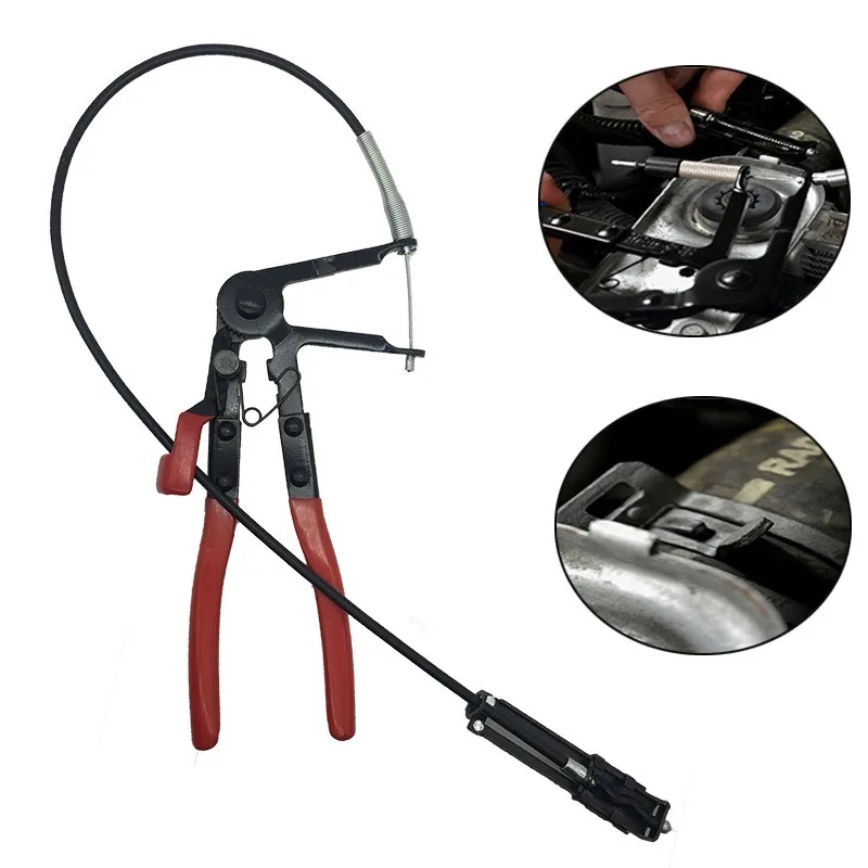 

Auto Vehicle Tools Cable Type Flexible Wire Long Reach Hose Clamp Pliers for Car Repairs Hose Clamp Removal Hand Tools Alicate